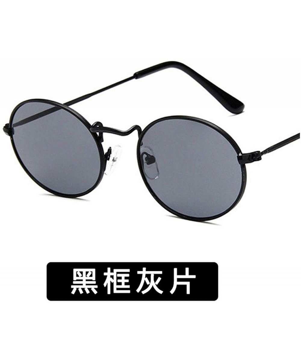 Fashion Classical Metal Oval Eye Women Retro Yellow Luxury Mirror Round Sunglasses Vintage Lens Sun Glasses - CJ198ZXDH8E $31...