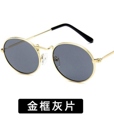 Fashion Classical Metal Oval Eye Women Retro Yellow Luxury Mirror Round Sunglasses Vintage Lens Sun Glasses - CJ198ZXDH8E $31...