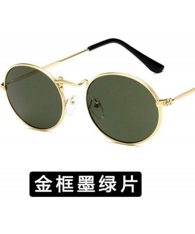 Fashion Classical Metal Oval Eye Women Retro Yellow Luxury Mirror Round Sunglasses Vintage Lens Sun Glasses - CJ198ZXDH8E $31...