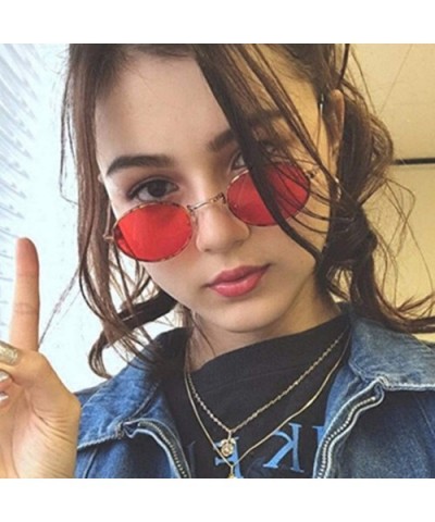 Fashion Classical Metal Oval Eye Women Retro Yellow Luxury Mirror Round Sunglasses Vintage Lens Sun Glasses - CJ198ZXDH8E $31...