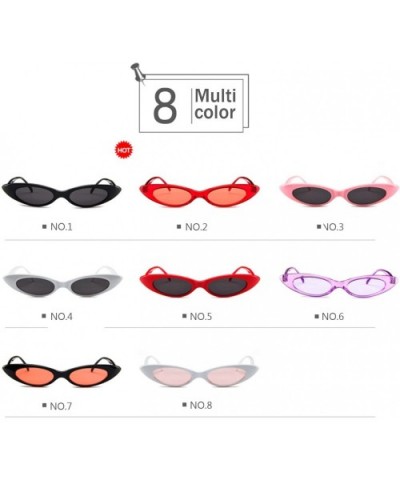 Mini Vintage Retro Extra Narrow Oval Round Skinny Cat Eye Sun Eye Glass (Color NO.5) - No.5 - C418X7NR9D7 $27.59 Cat Eye