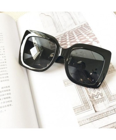 Women Sunglasses Kiasebu Oversized Square Luxury Sunglasses Gradient Lens Vintage Eye Glasses - A - C918ENKGKNX $4.67 Oversized