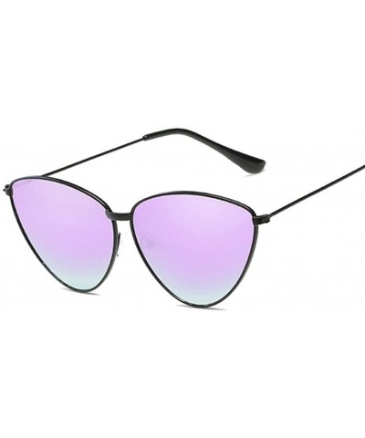 Women Metal Frame Cat Eye Sunglasses UV400 Mirror Sun Glasses Female Vintage Eyewear - Blackgray - C0199QCNRWN $6.77 Round