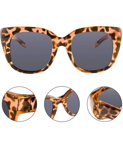 Polarized Oversized Cat Eye Fit over Sunglasses Wear Over Prescription Glasses for Women&Men - Amber Leopard - C918AY4MDX8 $1...