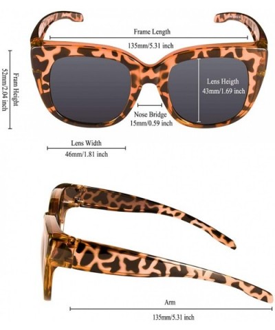 Polarized Oversized Cat Eye Fit over Sunglasses Wear Over Prescription Glasses for Women&Men - Amber Leopard - C918AY4MDX8 $1...