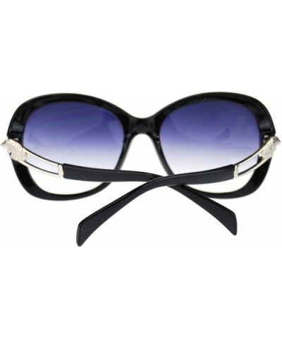 Diva Womens Coguar Temple Oversized Butterfly Fashion Sunglasses - Black Smoke - C411N9PKY9H $7.97 Oversized