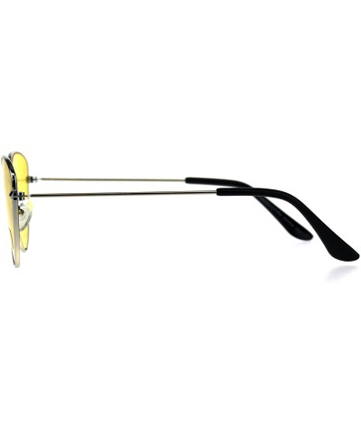 Womens Metal Rim Cat Eye Pop Color Retro Sunglasses - Silver Yellow - CL18D48O9QW $7.31 Cat Eye