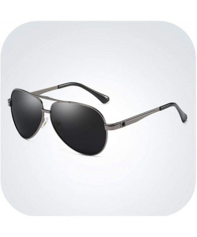 New Polarized Sunglasses Men Pilot Mens - Gun Grey - C7197Y6HZ8T $16.41 Oval