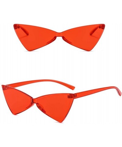 Butterfly Shaped Sunglasses Women Cat Eye Triangle Female Sun Glasses Retro Gift - Red and Black - CD18LR3ZYAI $11.27 Cat Eye