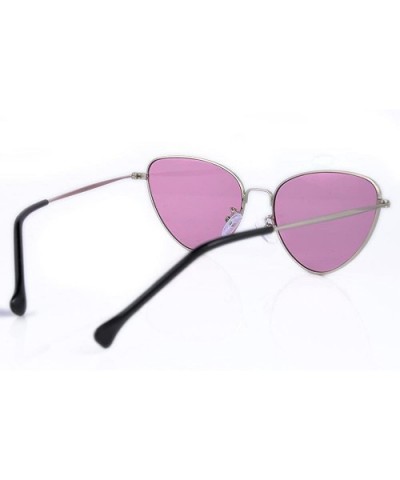 Cat Eye Vibes Metal Frame Sunglasses - Silver - C5186ZRHS9I $10.09 Cat Eye