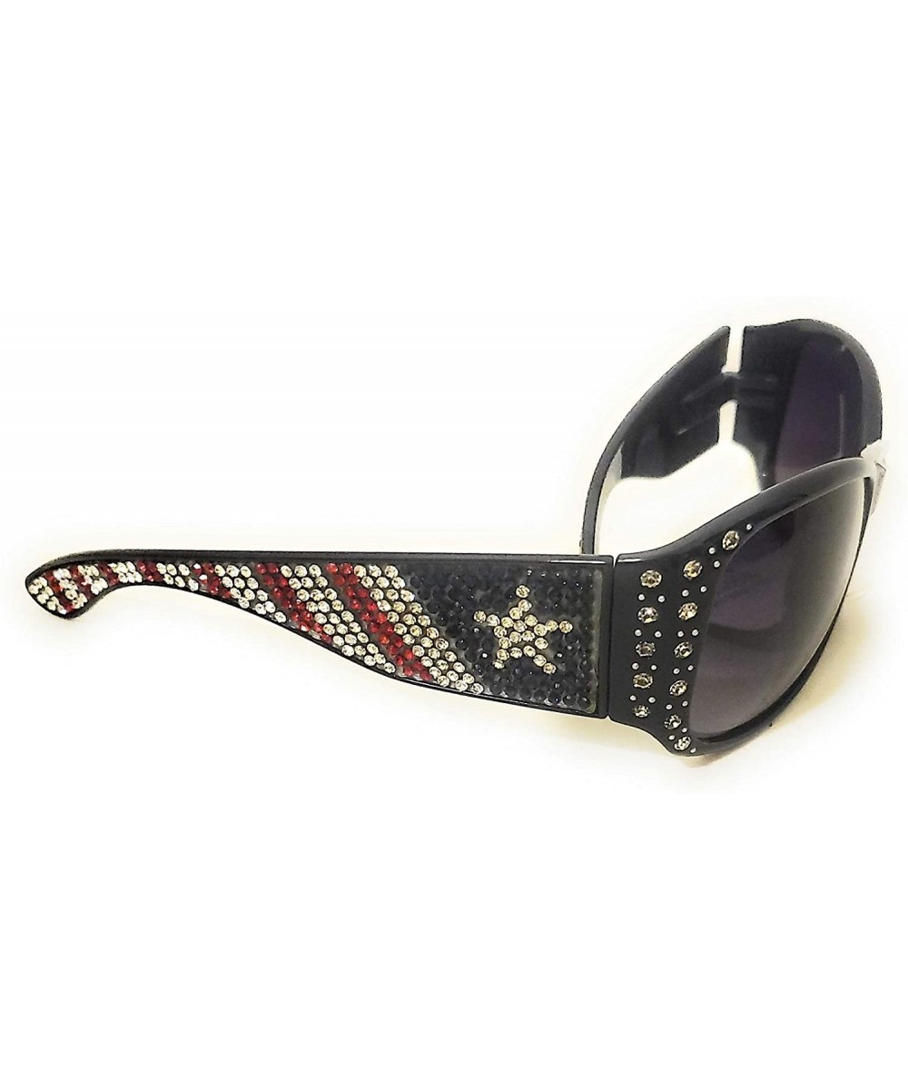 Texas USA Sunglasses Star Flag American Bling Rhinestone Shades Jp - Navy Blue - C218WCHHTNS $17.52 Rectangular