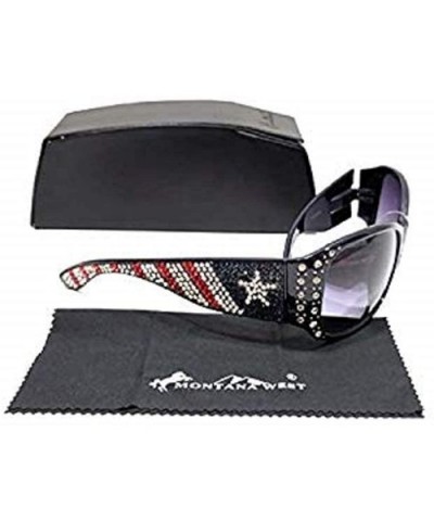 Texas USA Sunglasses Star Flag American Bling Rhinestone Shades Jp - Navy Blue - C218WCHHTNS $17.52 Rectangular