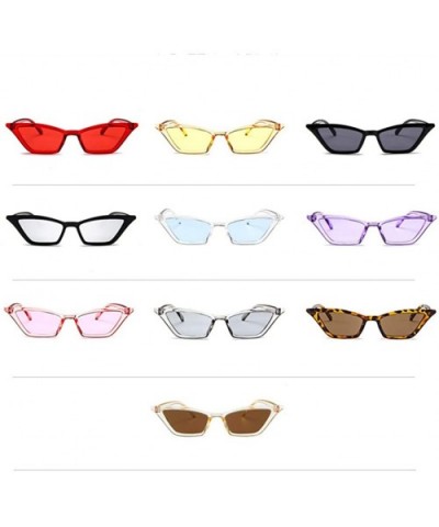 Women Polarized Sunglasses Mirrored Lens Fashion Cat Eye Goggle Eyewear Sunglasses - Beige - CB18TQKCU9U $5.05 Square