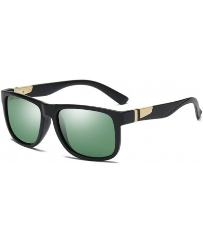 Polarized Sunglasses Classic Square Fishing Sunglasses Men UV400 - C2 Sand Black Green - CG18M3NCXKR $23.65 Oval
