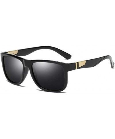 Polarized Sunglasses Classic Square Fishing Sunglasses Men UV400 - C2 Sand Black Green - CG18M3NCXKR $23.65 Oval