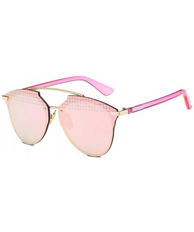 Women Fashion Pilot Mirror UV400 Metal Sunglasses Men Glasses Eyewear - Pink - CR17AA5IW82 $8.59 Rimless