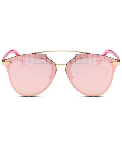 Women Fashion Pilot Mirror UV400 Metal Sunglasses Men Glasses Eyewear - Pink - CR17AA5IW82 $8.59 Rimless