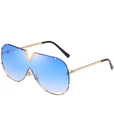 Fashion Metal Sunglasses for Men and Women for Driving Traveling Beach - Blue - CO18DM53Y9A $13.83 Sport