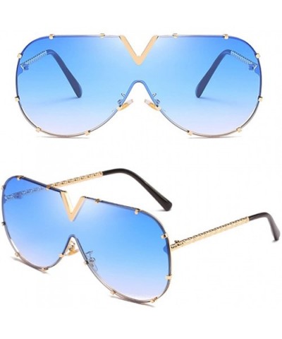 Fashion Metal Sunglasses for Men and Women for Driving Traveling Beach - Blue - CO18DM53Y9A $13.83 Sport