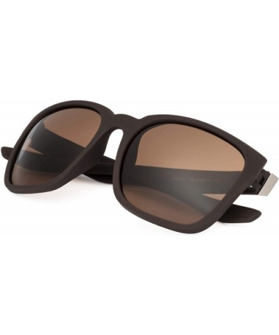 Mens Fashion Oversized Square Nylon Sunglasses 100% UV protection - Coffee - CK18XSHDQAO $15.51 Square