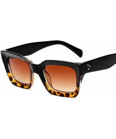 Square Glasses Frames Men Women Rivet Optical Sunglasses - Leopard Clear - C9193S8XNXW $18.72 Square