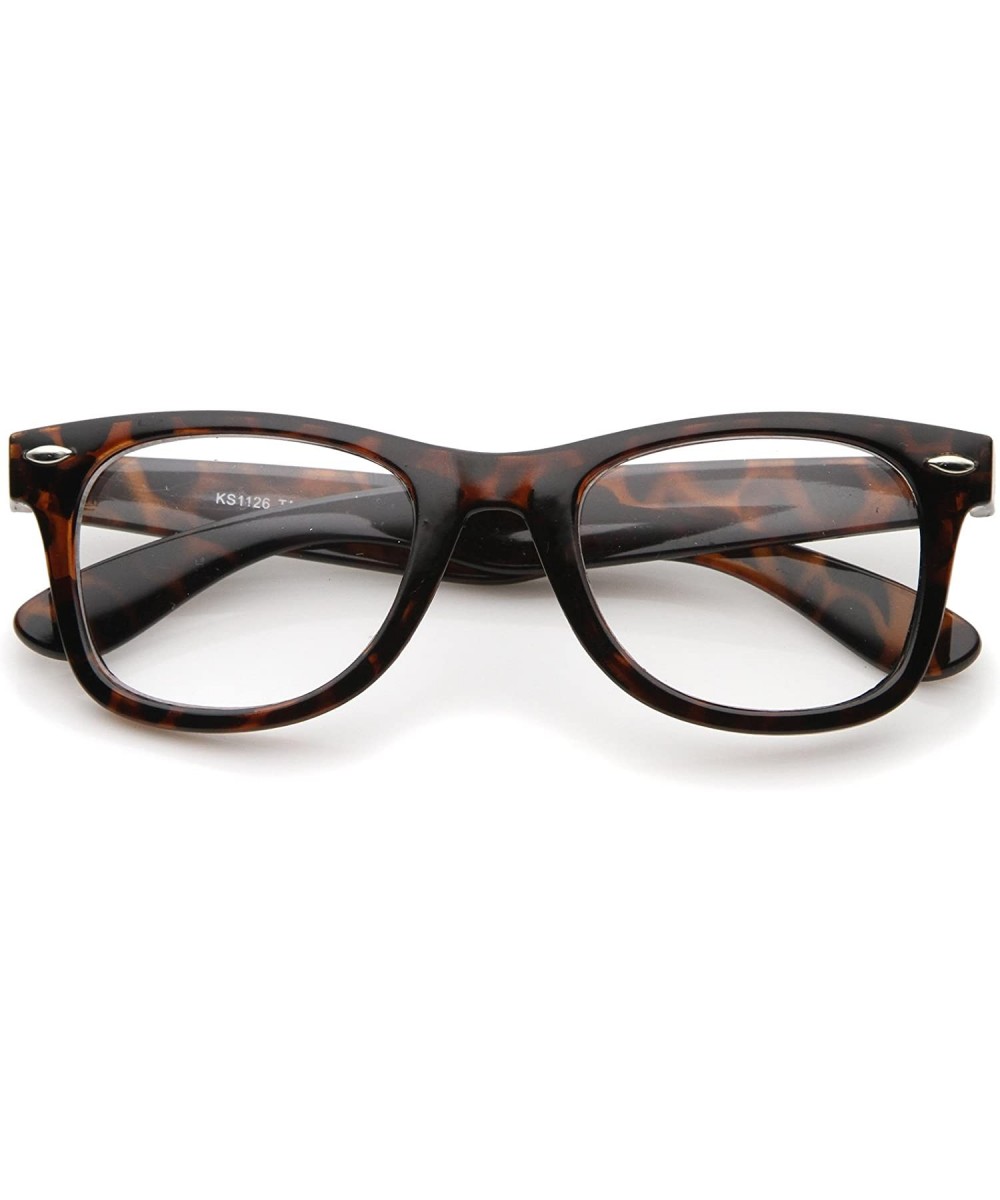 Classic Thick Square Clear Lens Horn Rimmed Eyeglasses 50mm - Tortoise / Clear - CD12MA41AK7 $8.86 Square