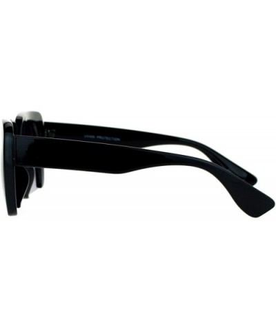 Fashion Sunglasses Shaved Carved Bottom Square Frame Unisex Eyewear - Black - CT1899ZNCTU $6.62 Square