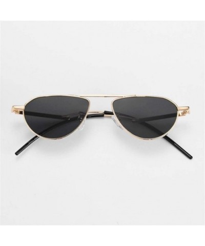 Women Men Cat eye Sunglasses Vintage Small Metal Frame Sun Glasses Female Red UV400 - C5black Green - CT190366D0R $8.31 Cat Eye