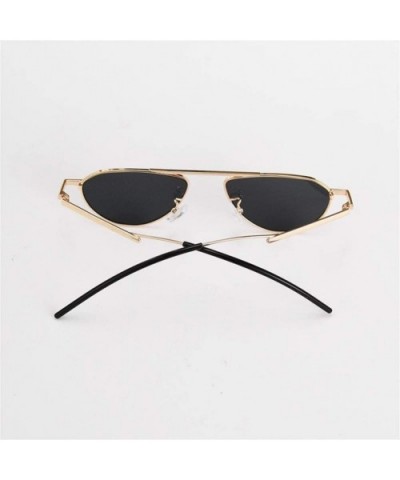 Women Men Cat eye Sunglasses Vintage Small Metal Frame Sun Glasses Female Red UV400 - C5black Green - CT190366D0R $8.31 Cat Eye