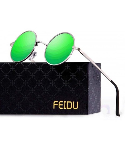 Retro Polarized Round Sunglasses for Men Vintage Sunglasses Women FD3013 - Green - CP18LWGM586 $6.28 Sport