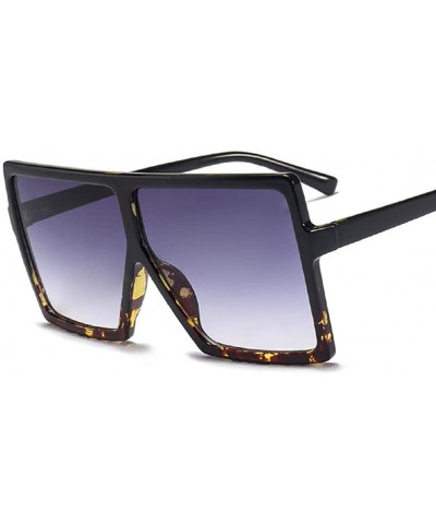 Square Oversized Sunglasses for Women Men Flat Top Fashion Shades - D - CN18S5YGXR0 $5.39 Rectangular