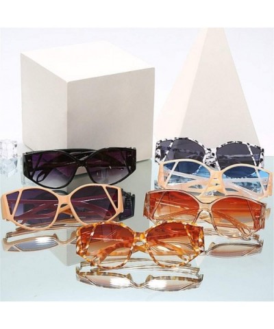 Marbling Oversized Frame Sunglasses for Women Unique Eyewear UV400 - C2 - CZ190HDM9X2 $8.06 Oversized