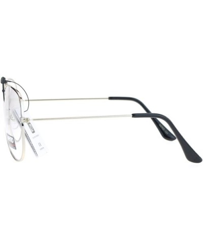 Classic Metal Aviator Clear Lens Glasses Unisex Fashion Eyeglasses UV 400 - Silver - CN186KTL0ZC $7.39 Aviator