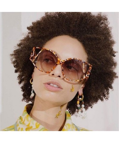 Marbling Oversized Frame Sunglasses for Women Unique Eyewear UV400 - C2 - CZ190HDM9X2 $8.06 Oversized