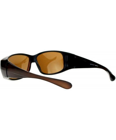 Polarized Glare Free Rhinestone Womens Fitover OTG 57mm Sunglasses - Brown - CF12BWPH5VP $7.67 Rectangular