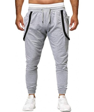 Pants for Men Fashion Sport Joint Lashing Patchwork Loose Sweatpants Drawstring Pant - Gray - CK18SL45YUT $12.32 Sport