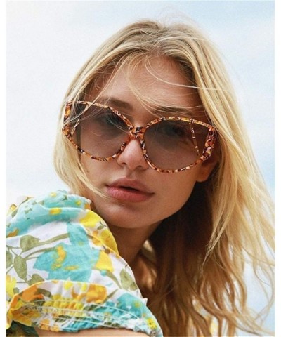 Marbling Oversized Frame Sunglasses for Women Unique Eyewear UV400 - C2 - CZ190HDM9X2 $8.06 Oversized