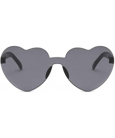 Cute Sexy Retro Love Heart Rimless Sunglasses Women Luxury Sun Glasses Female Eyewear Candy Color - CG198UE5EQ6 $5.69 Rimless