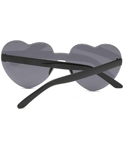 Cute Sexy Retro Love Heart Rimless Sunglasses Women Luxury Sun Glasses Female Eyewear Candy Color - CG198UE5EQ6 $5.69 Rimless