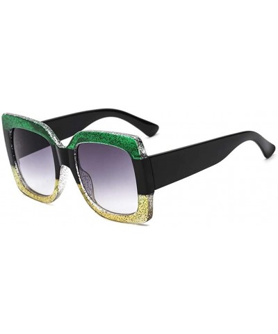 Oversized Polarized Sunglasses Protection Lightweight - Green Yellow - C918KR76S4L $8.90 Rectangular
