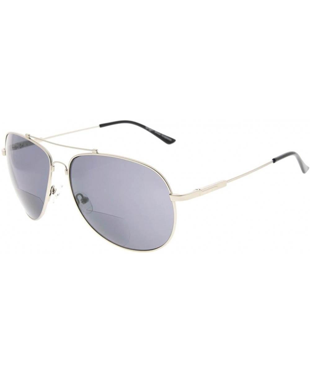 Large Bifocal Sunglasses Polit Style Sunshine Readers with Bendable Memory Bridge and Arm - C3180345N4Y $22.84 Rectangular