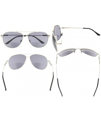 Large Bifocal Sunglasses Polit Style Sunshine Readers with Bendable Memory Bridge and Arm - C3180345N4Y $22.84 Rectangular