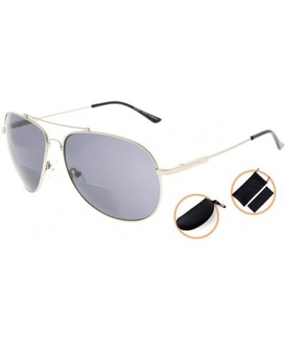 Large Bifocal Sunglasses Polit Style Sunshine Readers with Bendable Memory Bridge and Arm - C3180345N4Y $22.84 Rectangular