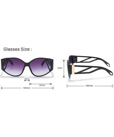 Marbling Oversized Frame Sunglasses for Women Unique Eyewear UV400 - C2 - CZ190HDM9X2 $8.06 Oversized