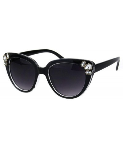 Womens Rhinestone Sunglasses Butterfly Cateye Fashion Eyewear UV 400 - Black (Smoke) - CG18KKKMCZ6 $11.90 Butterfly
