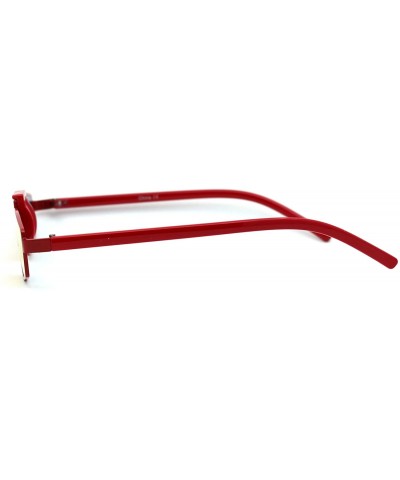 Retro Vintage Style Rectangular Dad Shade Sunglasses - Red Red Mirror - CQ1959INA0W $9.33 Rectangular