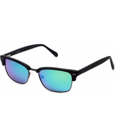 Viv Sunglass Collection 791S in Matte-Black & Polarized Green Mirror - CE12LH7S2XD $39.91 Oval