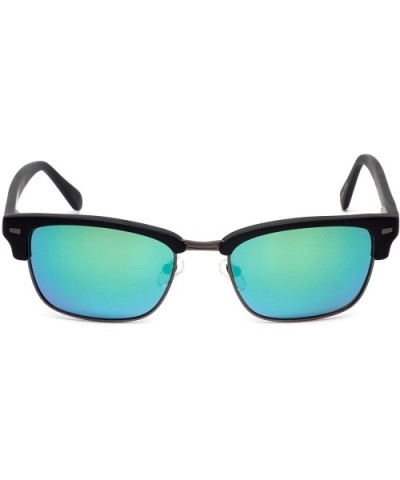 Viv Sunglass Collection 791S in Matte-Black & Polarized Green Mirror - CE12LH7S2XD $39.91 Oval