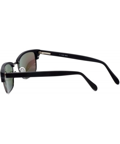 Viv Sunglass Collection 791S in Matte-Black & Polarized Green Mirror - CE12LH7S2XD $39.91 Oval