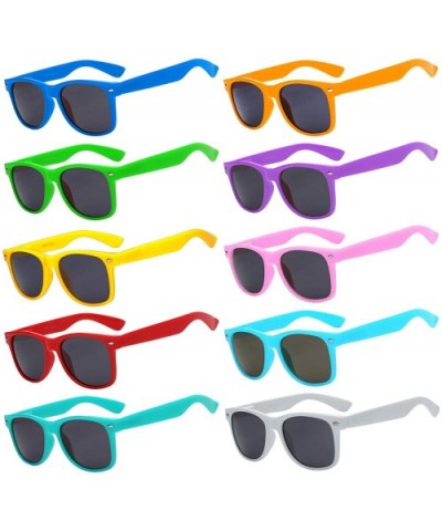 Retro Vintage Sunglasses Smoke Lens 10 Pairs in Multiple Colors OWL. - 10_pairs_smoke_lens - C0126AY87KF $19.99 Wayfarer